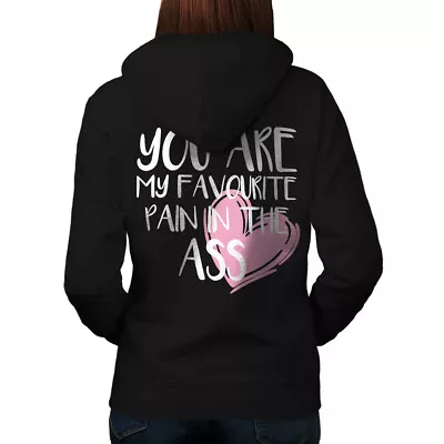 Buy Wellcoda Favourite Pain Womens Hoodie, Couple Funny Design On The Jumpers Back • 28.99£