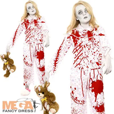 Buy Zombie Pyjama Girls Halloween Childrens Kids Childs Fancy Dress Horror Outfit • 10.99£