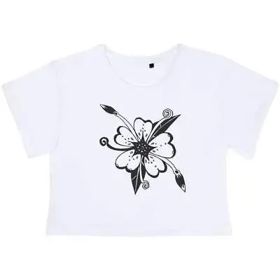 Buy 'Funky Flower' Women's Cotton Crop Tops (CO018127) • 11.99£