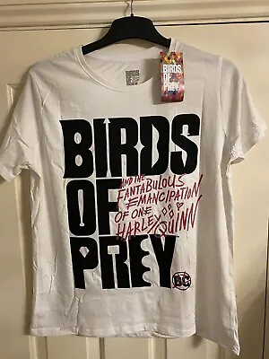 Buy Harley Quinn Womens DC Birds Of Prey White T-Shirt UK 16 New With Tags Xmas Gift • 5£