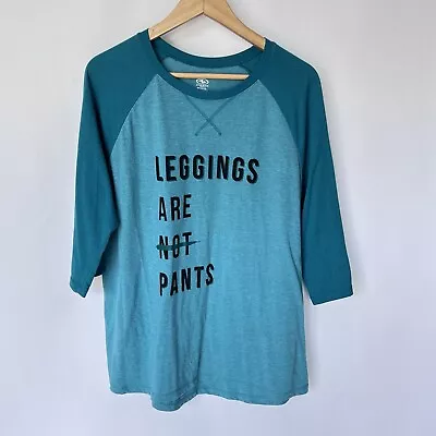 Buy Athletic Works Womens Raglan Sleeve T-Shirt Tunic Size 3XL Green Funny Parody • 23.57£