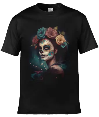 Buy Day Of The Dead Design 10 Of 24 Soft Style Tshirt Sugar Skull • 16£