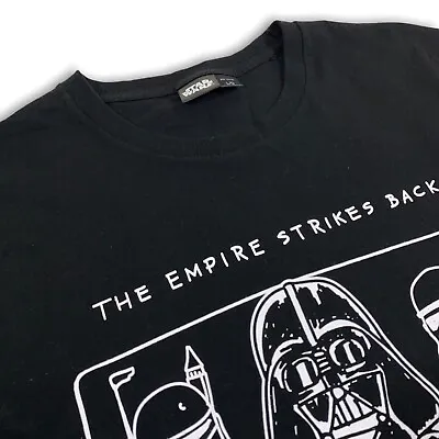 Buy STAR WARS Black The Empire Strikes Back Graphic Cotton Men's T Shirt Tee Size L • 11.99£