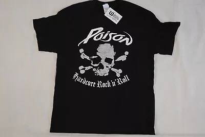 Buy Poison Silver Skull Hardcore Rock N Roll T Shirt New Official Glam Band Group • 19.99£