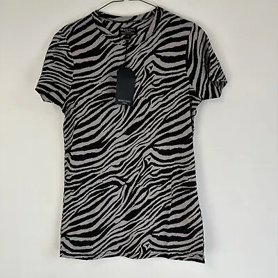 Buy Brave Soul Short Sleeve T-Shirt Top Zebra Print SMALL 🖤 (BUST 32” LENGTH 27”) • 2.50£