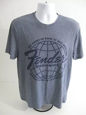 Buy Fender Difuzed Official Mens Heather Blue Music T Shirt Size Large L • 9.99£