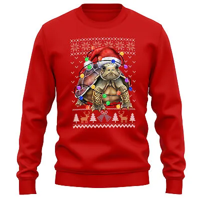 Buy Turtle Santa Christmas Sweatshirt Wildlife Animal Men And Women Jumper Tree L... • 24.99£