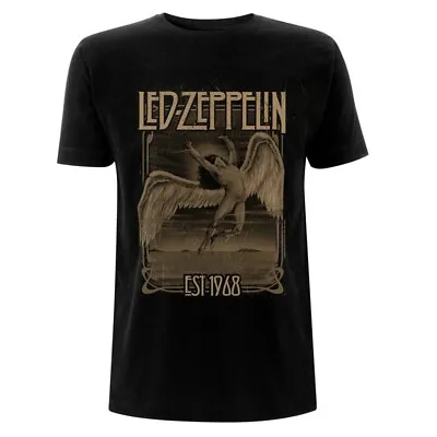 Buy Led Zeppelin T Shirt Faded Falling Officially Licensed Black Rock Band Tee • 15.90£