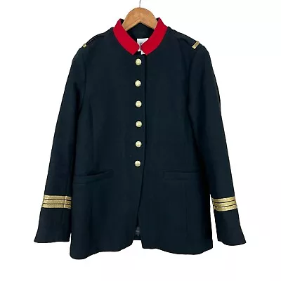 Buy GAP Band Jacket Womens Medium Black Button Up Marching Military Epaulettes Wool • 47.23£