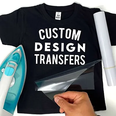 Buy Custom Design Iron On Transfer T-Shirt Personalised Text Name Logo Digital Vinyl • 3.95£