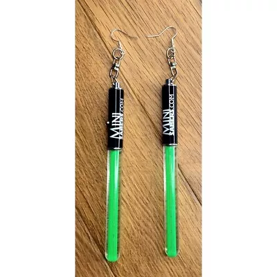 Buy Green Mini Lightsaber Earrings Novelty Accessories Star Wars Accesory Jewellery • 3.99£