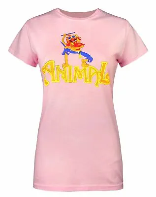 Buy The Muppets Animal Drummer Pink Women's T-Shirt By Worn • 14.99£