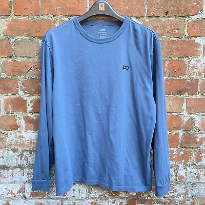Buy Vans Long Sleeve T Shirt Women’s XL Pale Blue Boxy Fit Chest Logo Skateboard • 17.99£