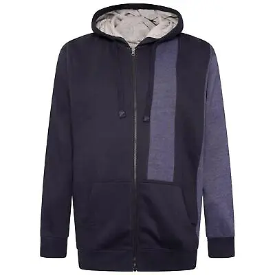 Buy Mens Full Zip Plus Size Black And Navy Hoodie Big And Tall Sweatshirts For Men • 21.99£