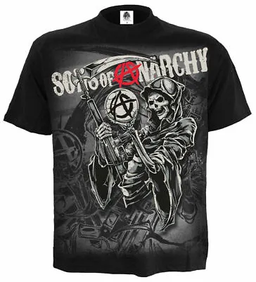 Buy Official SPIRAL DIRECT Sons Of Anarchy REAPER MONTAGE T-Shirt/Crew Samcro/Top • 19.99£