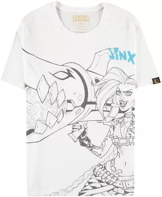 Buy League Of Legends Jinx Men's T-Shirt White L 100% Cotton Esports, Fan Merch,  • 35.23£