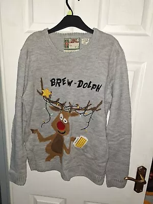 Buy Mens  Brew-dolph  Christmas Jumper Size XL • 1.99£