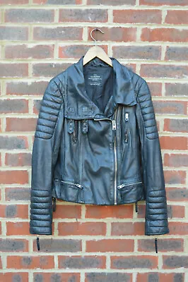 Buy *WOW* All Saints Leather Biker Jacket Ladies STEINE UK10 US6 EU38 Moto • 149.99£
