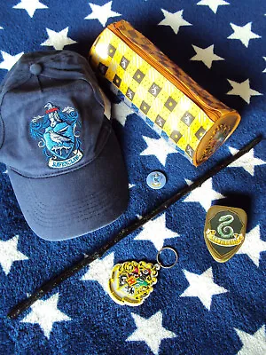 Buy Harry Potter Merch Bundle Wand, Pencil Case, Cap , Tin, Keyring, Pin Badge • 9.50£