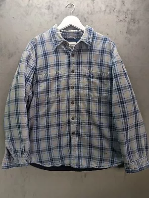 Buy Covington Flannel Overshirt Jacket Size XL Blue Workwear Hiking Fleece Lined  • 11.98£