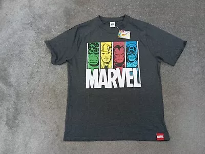 Buy MARVEL Comics Mens T Shirt Grey Cotton Short Sleeve Uk Adult Size Medium • 7.90£