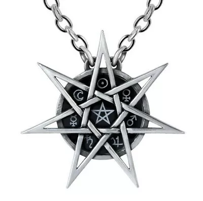 Buy Elven Star Necklace Wiccan Septagram 7 Point Star Sigils Alchemy Gothic P878 • 32.16£