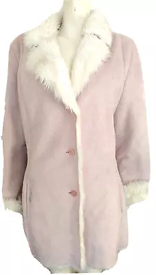 Buy Gerry Weber Women Light Pink Faux Suede & Fur Button Jacket Size Uk 12 • 20£