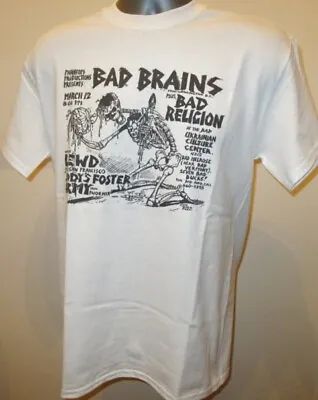 Buy Bad Brains Skeleton Poster T Shirt Hardcore Punk Music Religion JFA Fishbone 110 • 13.45£