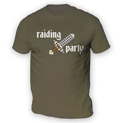 Buy Raiding Party Mens T-Shirt -x13 Colours- RPG Funny MMORPG WOW Craft Rune Mine • 19.95£