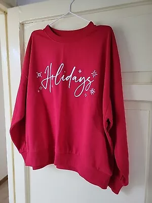 Buy New Red Sweatshirt  Holidays Slogan Novelty Sweater M Over Sized H&M • 14.99£