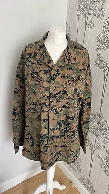 Buy EA INDUSTRIES INC. US Marines Desert Military Jacket Green Camouflage Mens M • 24.99£
