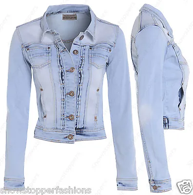 Buy NEW DENIM JACKET Womens Jean Waist Jackets LADIES Stonewash Blue Size 8 10 12 14 • 26.95£