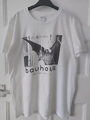 Buy White Cotton Bauhaus Band Design T-shirt Size Large • 6£