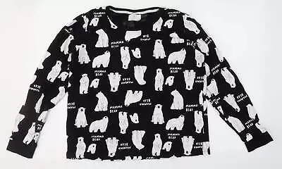 Buy Time To Dream Womens Black Solid Cotton Top Pyjama Top Size M - Mama Polar Bear • 4.25£