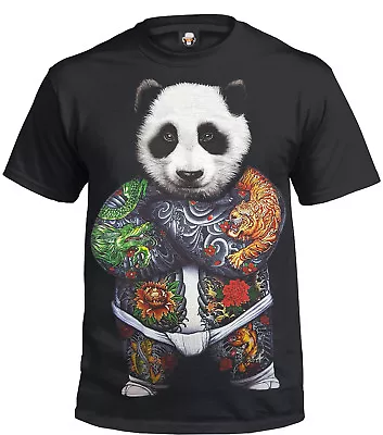 Buy PANDA TATTOOS BLACK T-Shirt/Biker/Bear/Funny/Joke/Unisex/Xmas Gift/Top/S-XXXL  • 12.99£
