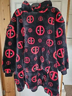 Buy Marvel Red & Black Oversized Loungewear Nightwear Fleece Pyjama Jumper Top S/M  • 6£
