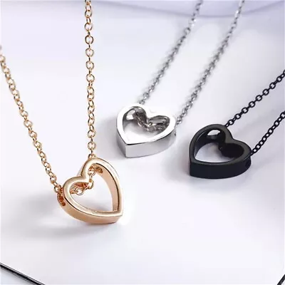 Buy Love Heart Hollow Necklace Pendant Chain Choker Adjustable Jewellery  • 3.99£