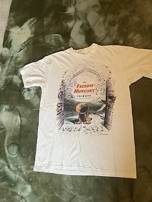 Buy Official Queen - Freddie Mercury Tribute Concert T-Shirt, Never Worn Size L • 50£
