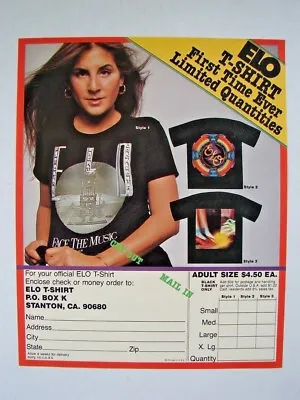 Buy Electric Light Orchestra Elo 1976 Original T-shirt Mail In Order Form Lynne  • 14.22£