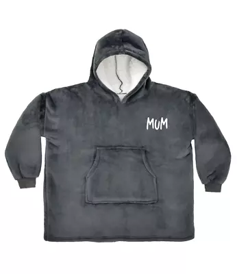 Buy GREY MUM - Personalised Comfy Hooded Hoodie Blanket Warm Oversized Adults • 32.99£