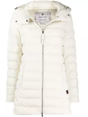 Buy Woolrich Jacket Parka Size UK 10 S Eco Pack Down Hooded Quilted Puffer Stone • 139.89£