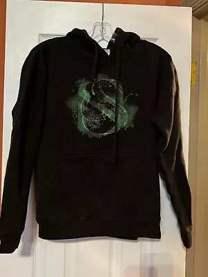Buy Delta Fleece Size M Black Hoodie Sweatshirt With Slytherin Logo On Front VGUC • 21.13£