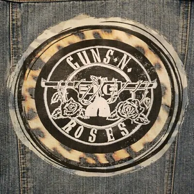 Buy Guns N Roses Logo On Denim Jean Jacket From Old Navy Outlet Ladie's Size L • 18.89£