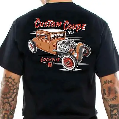 Buy Lucky 13 Custom Coupe Men's T-Shirt Kustom Kulture Rockabilly Retro Hot Rod • 28.51£