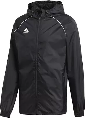 Buy Adidas Rain Jacket Core 18 Black Coat Mens Size Medium CE9048 New 100% Genuine • 28.99£