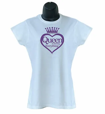 Buy Queen Of Fucking Everything Funny Comic Ladies T-Shirts S-XXL • 12.09£