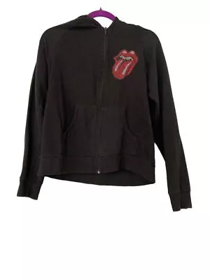 Buy Rockware Rolling Stones Womens Black Hoodie With Rhinestone Tongue Size Small • 18£