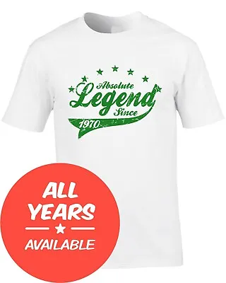 Buy Custom Birthday T-Shirt Gift Absolute Legend Since Year Of Choice 1970s 50th  • 10.99£