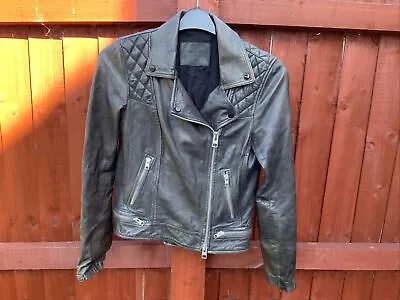 Buy All Saints Womens CONROY Leather Biker Jacket UK 10 US 6 EU 38 • 99.99£