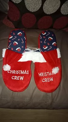 Buy Mens Red Christmas Crew Hat Slippers Size L • 1.99£